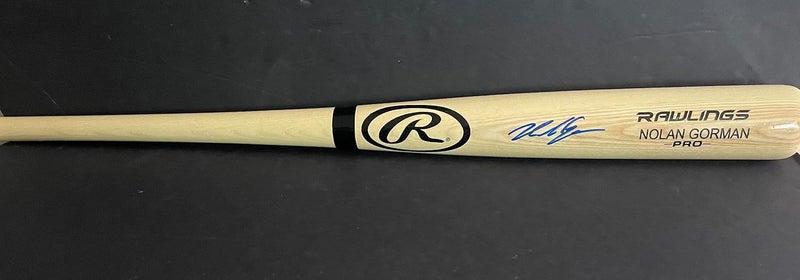 SidsGraphs Nolan Gorman St Louis Cardinals Autographed Signed Blonde Baseball Bat Beckett Rookie Hologram - Image 1